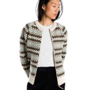 Hazel skandinavische Rundhals Strickjacke Blau_Front 2