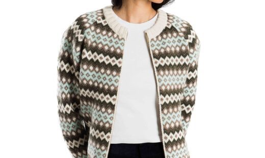 Hazel skandinavische Rundhals Strickjacke Blau_Front 2