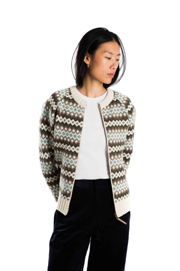 Skandinavischer Merinowolle Cardigan "Hazel" BLAU