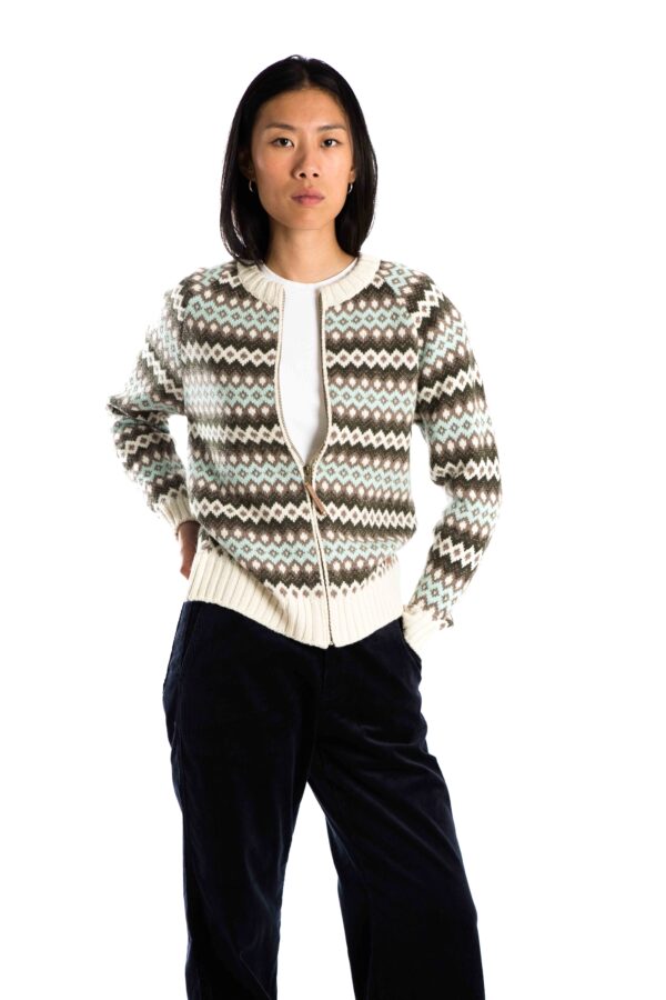 Skandinavischer Merinowolle Cardigan "Hazel" BLAU