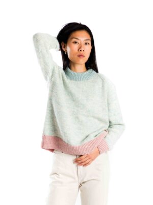 Skandinavischer moderner Merinowolle-Pullover "Astra" SKY BLUE