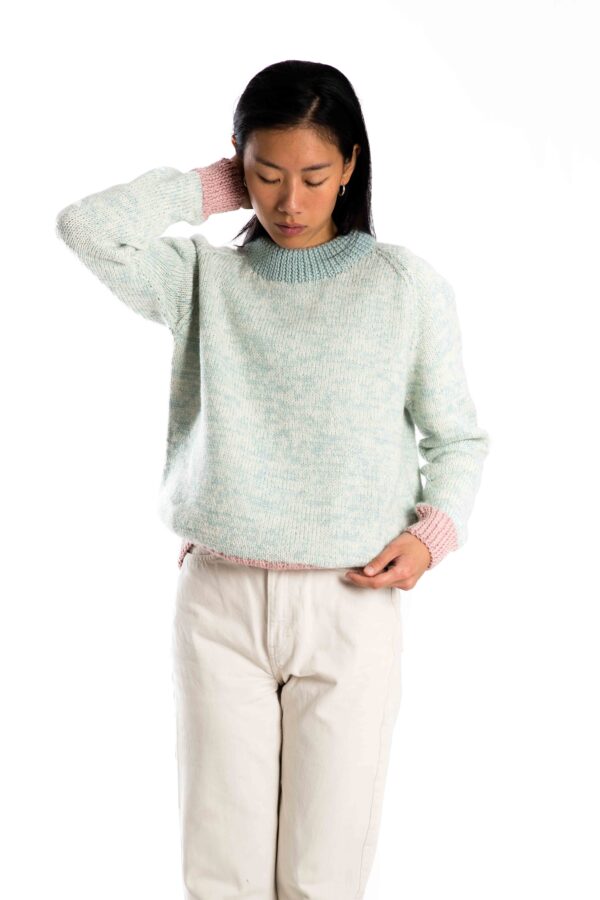 Skandinavischer moderner Merinowolle-Pullover "Astra" SKY BLUE