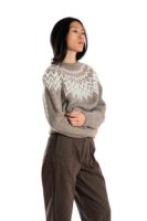 Merinowolle Norwegermuster Pullover "Che Che" Handgestrickt