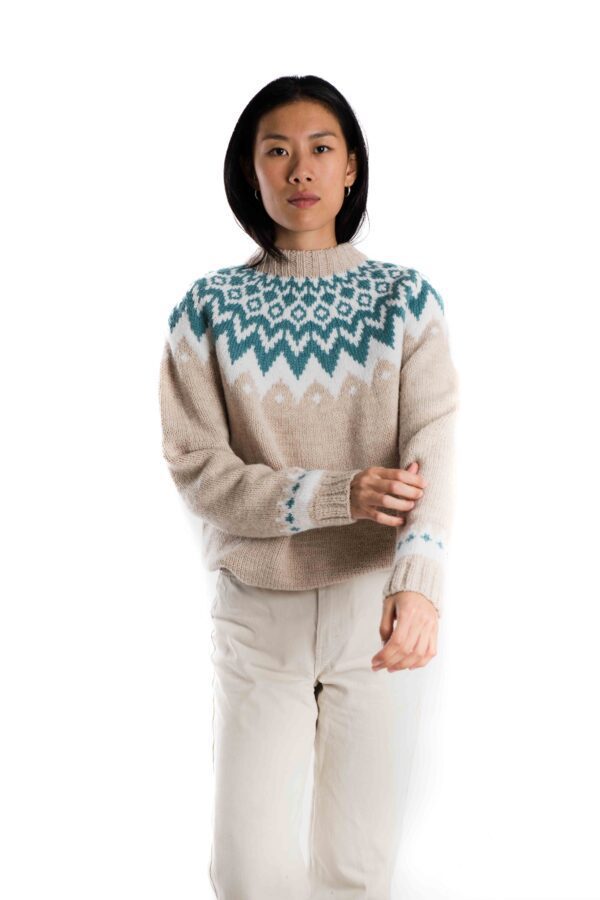 Merinowolle-Pullover "Helena" Handgestrickt im Norweger Stil