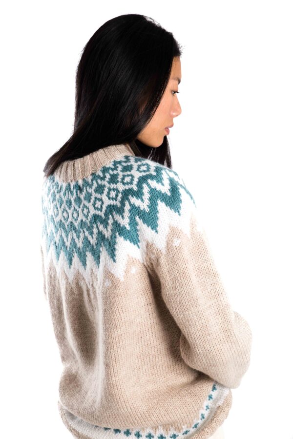 Merinowolle-Pullover "Helena" Handgestrickt im Norweger Stil