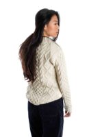 Kuscheliger Norwegerstil Strickpullover "Princess" Merinowolle, Handgestrickt CREME / INDIGO