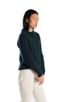 Kuscheliger Norwegerstil Strickpullover "Princess" Merinowolle, Handgestrickt CREME / INDIGO