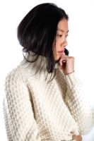 Skandinavischer Merinowolle-Pullover "Butterfly" Rollkragen Handgestrickt