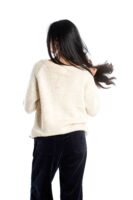 Skandinavischer Merinowolle-Pullover "Baltic" CREME handgestrickt