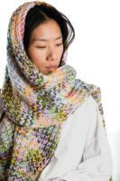 Handgestrickter Merinoschal "Sol" in fröhlichem Multicolor