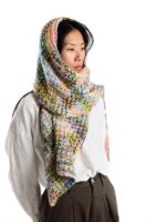 Handgestrickter Merinoschal "Sol" in fröhlichem Multicolor