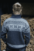 Norweger Pullover "Morten" Schneeflocken Muster, 100 % Schurwolle