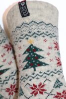 Dänische Weihnachtssocken "Julesokker" Weihnachtsbaum 80 % Lammwolle