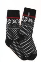 Skandinavische Wollsocken Schneeflockenmuster 70% Lammwolle