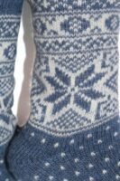 Skandinavische Wollsocken "Hyggesokker" 60% Lammwolle Schneeflockenmuster
