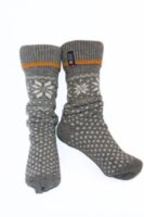 Skandinavische Wollsocken Schneeflockenmuster 70% Lammwolle