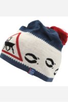 Rentier Motiv Wollmütze 100% Merinowolle