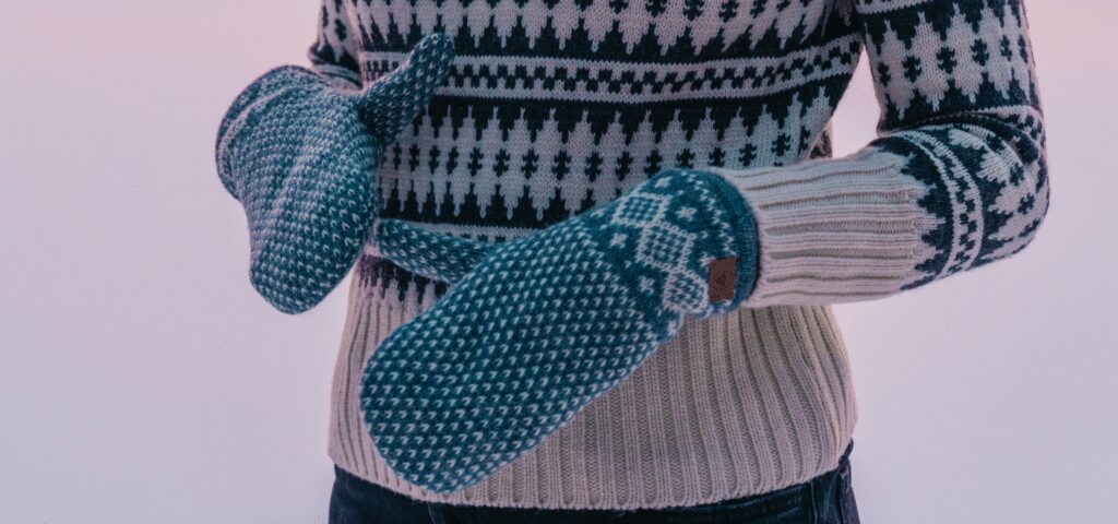 Skandinavische Wollhandschuhe für Damen zu Weihnachten