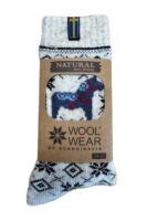 Schwedische Dalapferd Weihnachtssocken "Dalahäst" 80 % Lammwolle