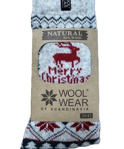 "Merry Christmas" Weihnachtssocken mit Rentier Motiv 80 % Lammwolle